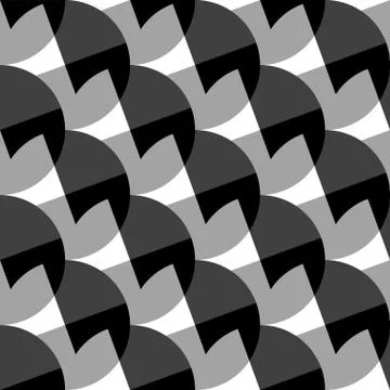 Geometric black and white pattern / background. Seamlessly repeatable. Stock Illustration