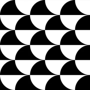 Geometric black and white pattern / background. Seamlessly repeatable. Stock Illustration