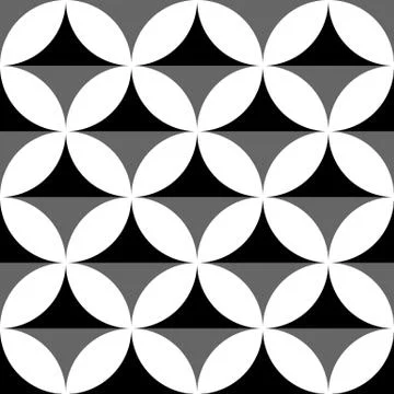 Geometric black and white pattern / background. Seamlessly repeatable. Stock Illustration