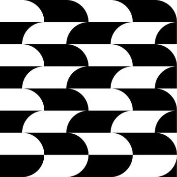 Geometric black and white pattern / background. Seamlessly repeatable. Stock Illustration