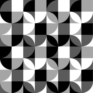 Geometric black and white pattern / background. Seamlessly repeatable. Stock Illustration