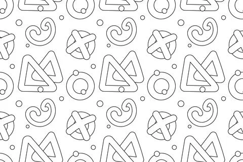 Geometric Black and White Pattern for Coloring Pages Stock Illustration