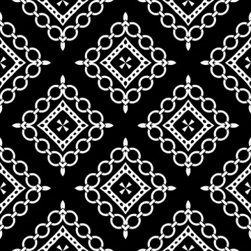 Geometric black and white vector seamless pattern. Tribal  background. Ethnic Illustrazione stock