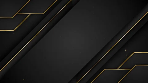 Geometric Black Gold Particles Awards Trailer Titles Cinematic Background Loop Video stock 337598319