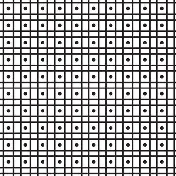 Geometric Black Grid Pattern with Dots Stock Illustration