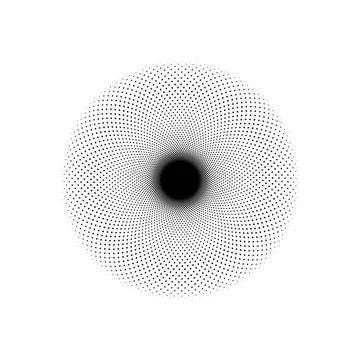Geometric black halftone circle background vector element Stock-Illustration