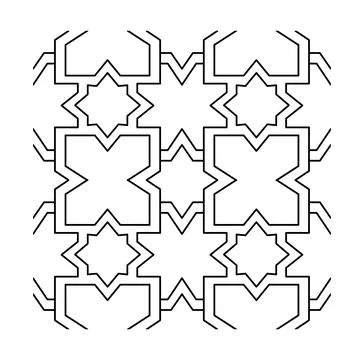 Geometric black line art pattern grid. Vector illustration Stock Illustration