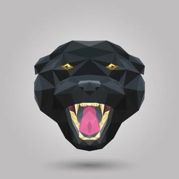 Geometric black panther Stock Illustration