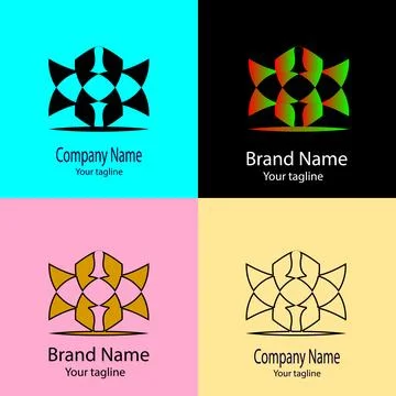 The Geometric Bloom: Structured Growth and Balance logo design Stock Illustration