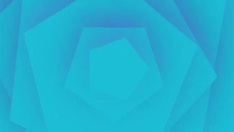 Geometric Blue Abstract Art with Concentric Polygon Shapes and Radiating Pa.. Stock Footage 341926981