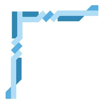 Geometric blue abstract corner border design element Stock Illustration