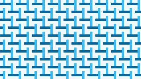 Geometric blue abstract pattern with horizontal rectangular stripes on whit.. Stock Illustration