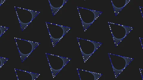 Geometric blue and black triangle pattern Video stock 315082381
