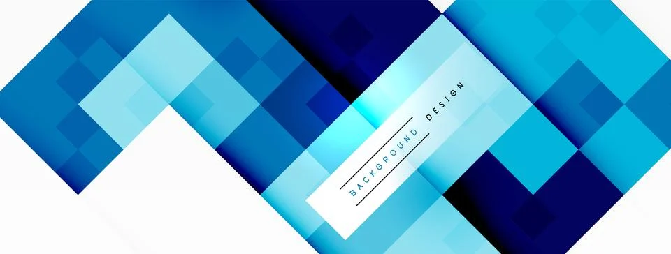 Geometric blue and white pattern business card with colorful tints and shades Illustrazione stock