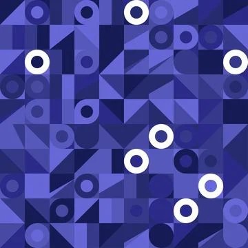 Geometric blue background with abstract eye shapes symmetrical pattern design 스톡 일러스트