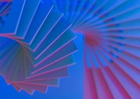 Geometric blue background with different color tones. 3D illustration Stock Illustration