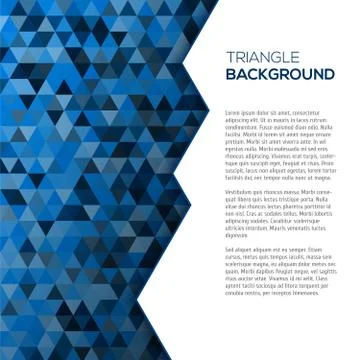 Geometric blue background with tirangles 스톡 일러스트