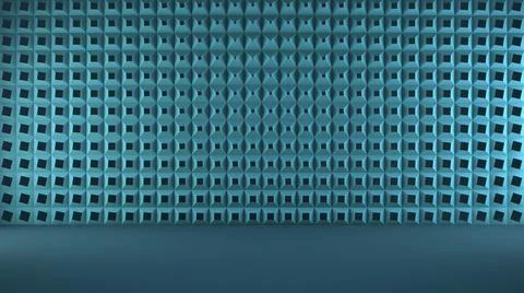 Geometric blue colored background, abstract shapes, monogram, wall with three Stock Photos