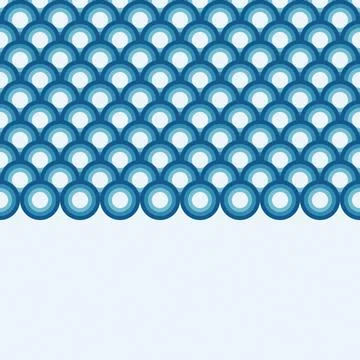 Geometric blue concentric circles pattern seamless texture Stock Illustration
