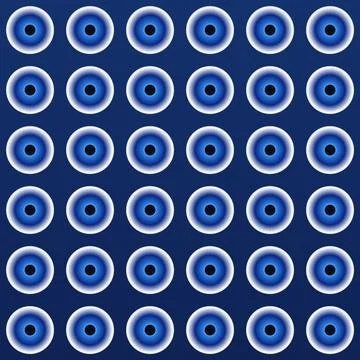Geometric blue concentric circles pattern on dark background Stock Illustration