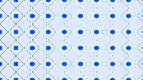 Geometric blue dots pattern on white grid background Stock Illustration