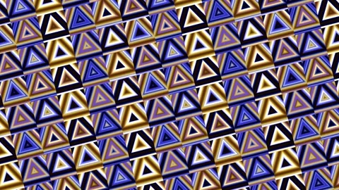 Geometric Blue Gold Triangle Pattern Seamless Loop Stock Footage 340521008