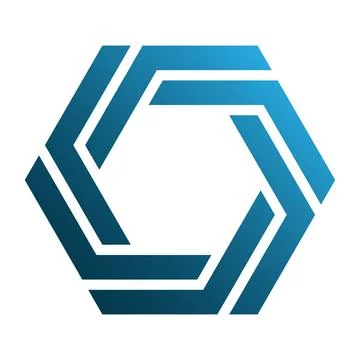 Geometric blue gradient hexagon logo symbol vector art Illustrazione stock
