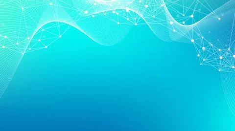 Geometric blue graphic background molecule and communication. Big data complex 스톡 일러스트