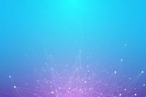 Geometric blue graphic background molecule and communication. Big data complex Illustrazione stock