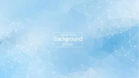Geometric Blue light Polygonal background molecule and communication. Connect Stock Illustration