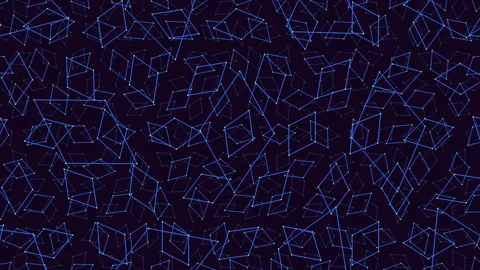 Geometric blue line pattern on black background Stock Footage 278064818