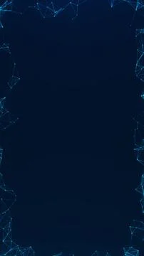 Geometric blue network lines frame a dark vertical layout with clean copy s.. Stockillustratie