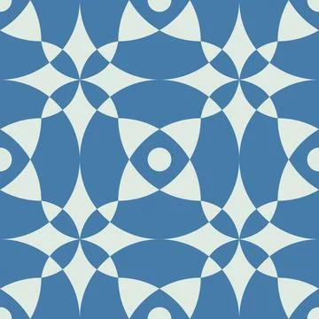 Geometric blue seamless pattern, abstract oriental style vector. Geometry floor  Illustrazione stock