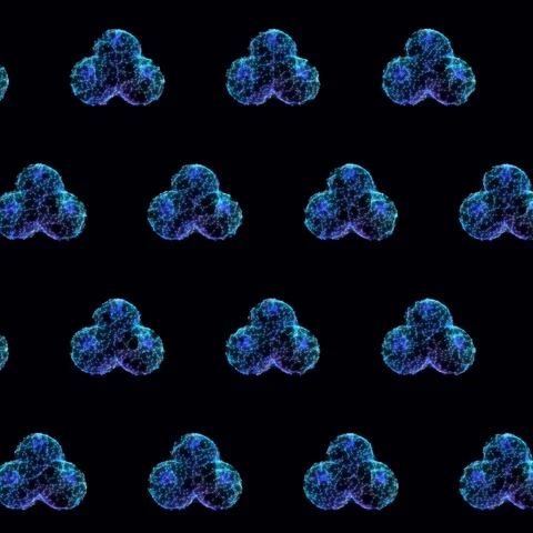 Geometric Blueberry Pattern on Dark Background, Seamless Loop Stock Footage 330197265