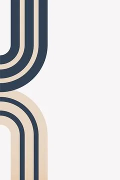 Geometric Boho Rainbow Art Illustration Background Stock Illustration