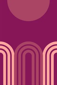 Geometric Boho Rainbow Art Illustration Background Stock Illustration