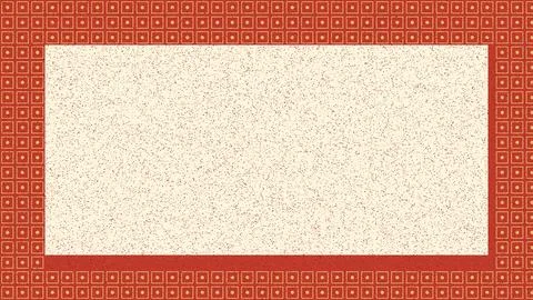 Geometric border abstract texture with red diamond pattern and beige speckl.. Stock Illustration