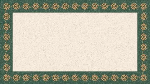 Geometric border frame with concentric circles on green background Stock Illustration
