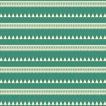 A geometric border pattern with alternating green and white triangles Stock Illustration