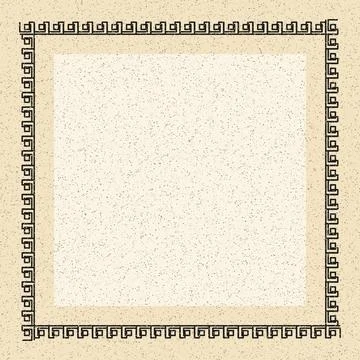 Geometric border pattern with decorative frame on neutral background Stock Illustration