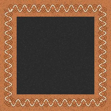 Geometric border pattern with rope-like swirls on dark background Stock Illustration
