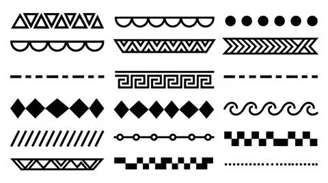 Geometric Borders Collection: Decorative Lines, Patterns, and Ornaments Stock-Illustration
