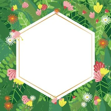 Geometric botanical vector design frame Stock Illustration