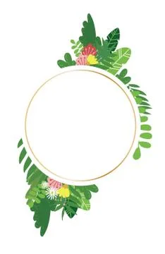 Geometric botanical vector design frame Stock Illustration