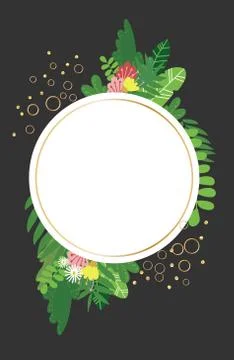 Geometric botanical vector design frame Stock Illustration