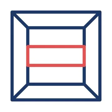 Geometric Box Frame with Red Rectangle Detail 스톡 일러스트