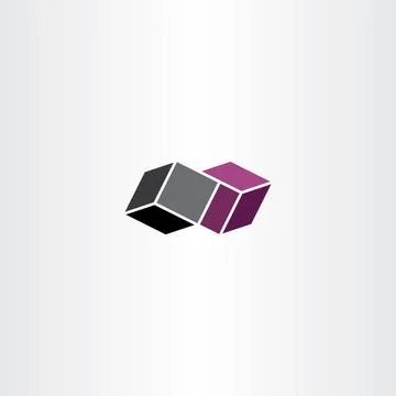 Geometric box illusion vector icon design Stock Illustration