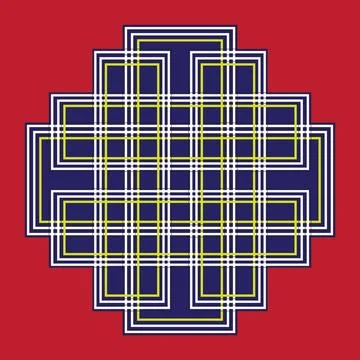 Geometric braid checkered continuous celtic motif. Vector Illustration. Illustrazione stock