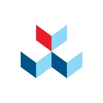 Geometric Brick Icon Vector Logo Template Stock Illustration