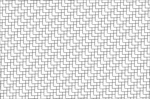 Geometric brick pattern with interlocking tile layout in minimal black and .. Illustrazione stock